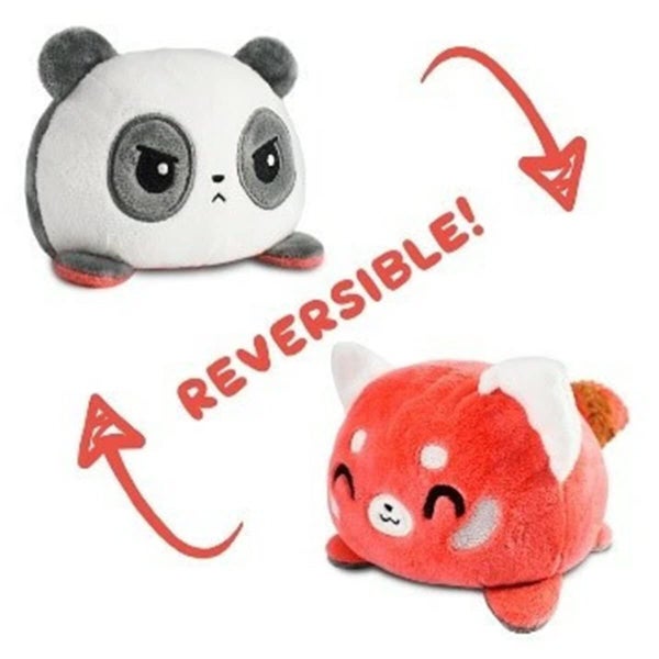 TeeTurtle - Original Reversible Panda Plushie - Red + Panda, Cute Sensory Fidget Carousel 1