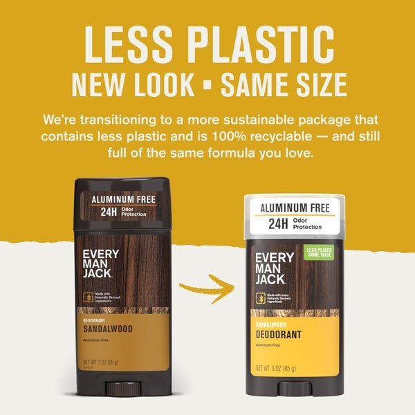 Every Man Jack Amber + Sandalwood Men? Deodorant - Stay Fresh with Aluminum Fre Carousel 3