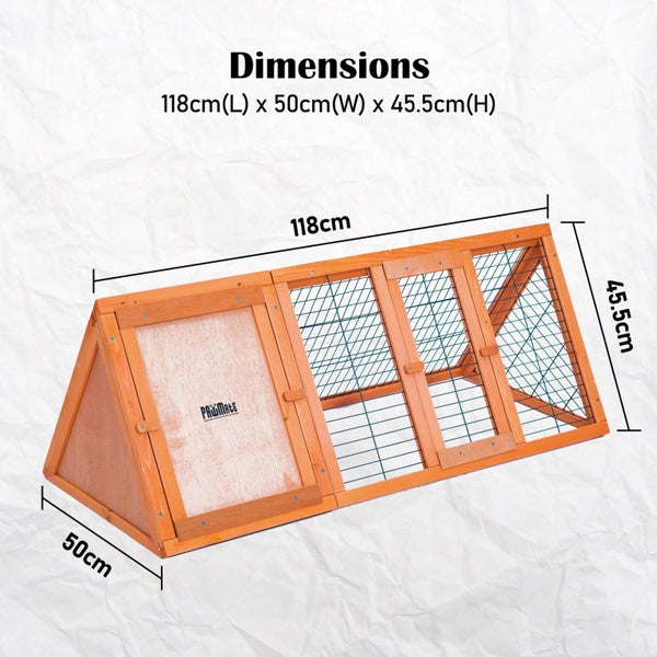 Paw Mate 118 X 50 45Cm Rabbit Hutch Chicken Coop Triangle Cage Run Small Animal Carousel 2