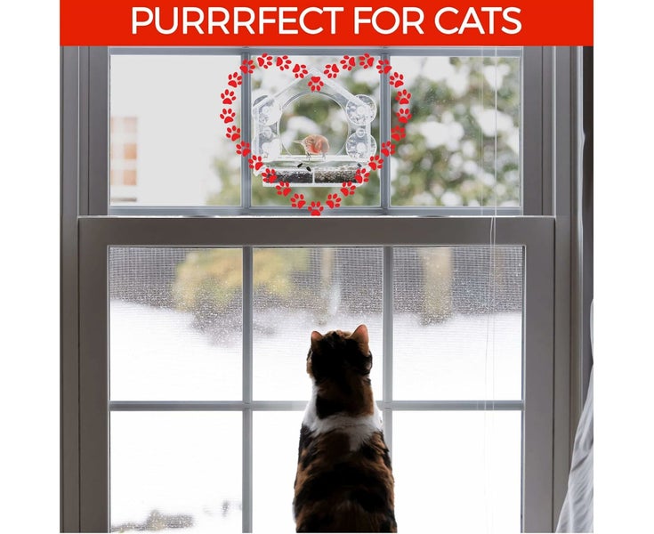 Premium Clear Plastic Window Bird Feeder for Outdoor Use - Window Bird Feed Carousel 3