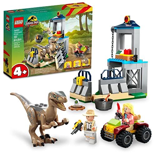 LEGO Jurassic Park Velociraptor Escape 76957 Learn to Build Dinosaur Toy for Boy Carousel 1