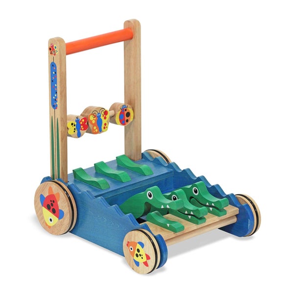 Melissa & Doug Deluxe Chomp and Clack Alligator Push Toy and Activity Walker - W Carousel 2