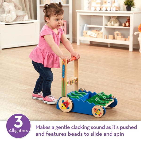 Melissa & Doug Deluxe Chomp and Clack Alligator Push Toy and Activity Walker - W Carousel 3