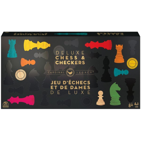 Legacy Deluxe Chess & Checkers Set, Classic Two Player Game Includes Folding Boa Carousel 1