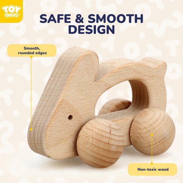 TOY Life Wooden Toys Cars, Animal Wooden Cars, Montessori Toys for Babies 0-6-12 Carousel 2