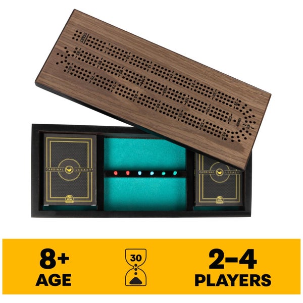 Spin Master Games Legacy Deluxe Cribbage Classic Game with Lined Wooden Case and Carousel 2