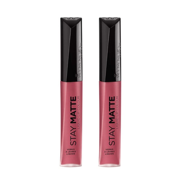 Rimmel Stay Matte Liquid Lip Color, Rose & Shine, 2 Count Carousel 1