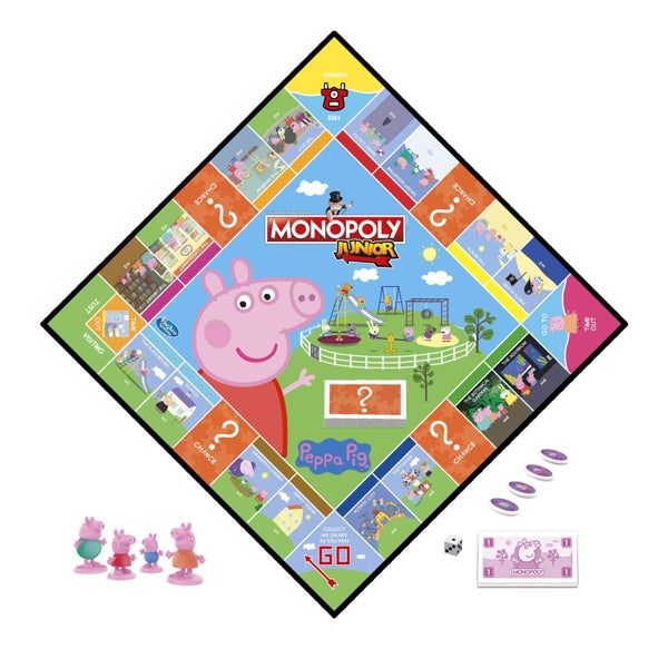 Hasbro Gaming Monopoly Junior: Peppa Pig Edition Board Game for 2-4 Players, Ind Carousel 3