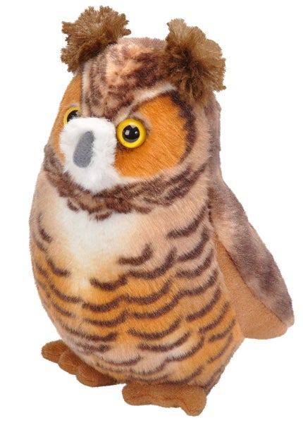 Wild Republic Audubon Birds Great Horned Owl with Authentic Bird Sound, Stuffed Carousel 1