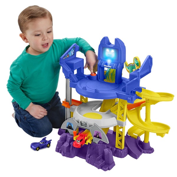 Fisher-Price DC Batwheels Toy Car Race Track Playset, Launch & Race Batcave with Carousel 2