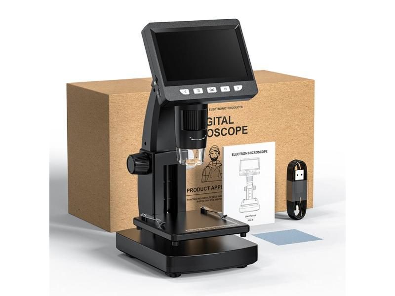 1000X 4.3" 1080P USB Coin Microscope With 8 LED Lights For Soldering Repair Carousel 1