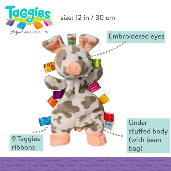 Taggies Patches Pig Lovey Soft Toy , 12 Inch (Pack of 1) Carousel 2