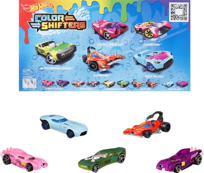 Hot Wheels Color Shifters Toy Cars 5-Pack, Set of 5 1:64 Scale Vehicles that Cha Carousel 1