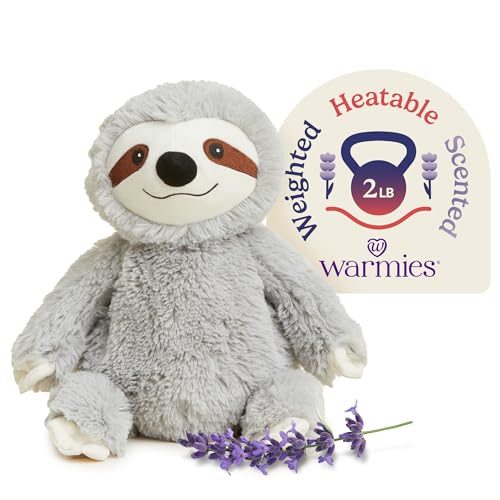 warmies Microwavable & Weighted Stuffed Animals, Gray Sloth - Heated Stuffed Ani Carousel 1