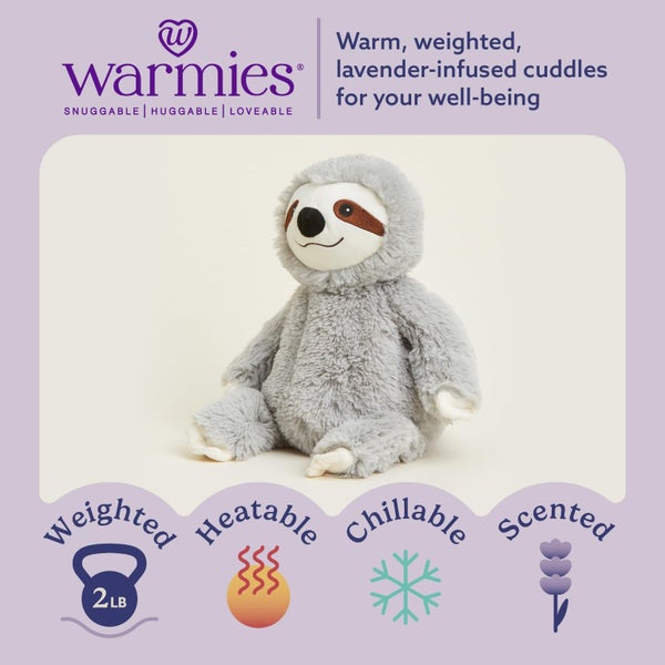 warmies Microwavable & Weighted Stuffed Animals, Gray Sloth - Heated Stuffed Ani Carousel 3
