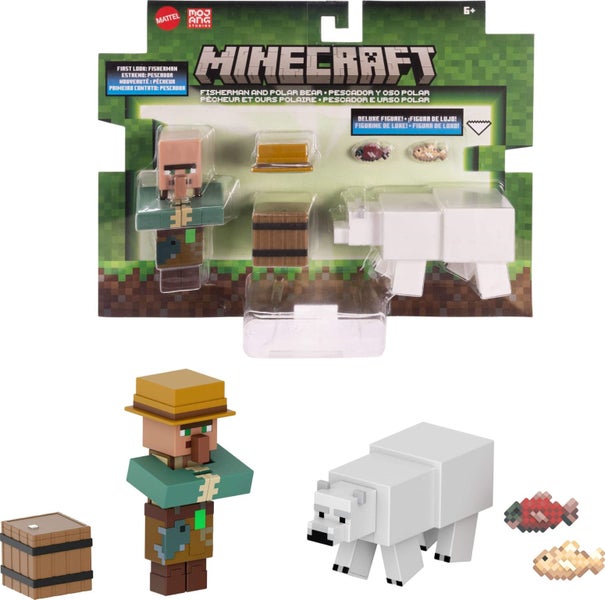 Mattel Minecraft Action Figures & Accessories 2-Packs, 3.25-inch Scale with Pixe Carousel 1