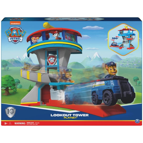 Paw Patrol Lookout Tower Playset with Toy Car Launcher, 2 Chase Action Figures, Carousel 3