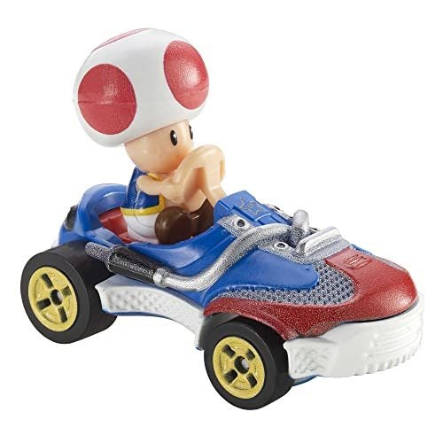 Hot Wheels GBG30 Mario Kart 1:64 Die-Cast Toad with Sneeker Vehicle Carousel 1