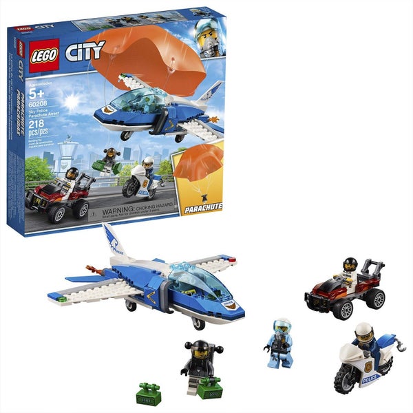 City Police Sky Police Parachute Arrest Playset, Toy Jet & Buggy Car, Police Toy Carousel 1