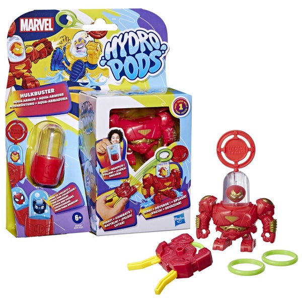 Hydro Pods Marvel Hulkbuster Aqua Armor, Mech Suit Battle Set, Water Activated S Carousel 1