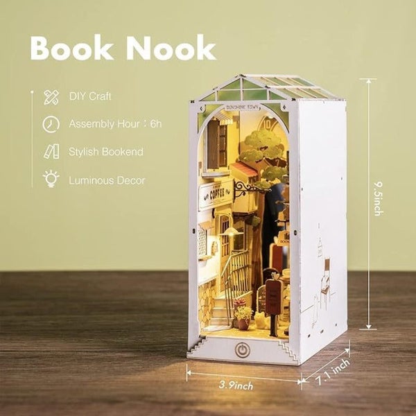 Rolife Diy Book Nook Kit Bookend Stand Bookshelf Insert 3D Puzzles Carousel 2