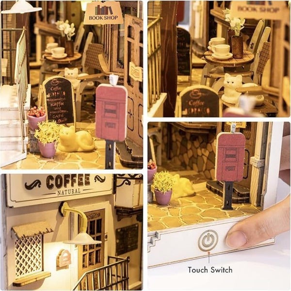 Rolife Diy Book Nook Kit Bookend Stand Bookshelf Insert 3D Puzzles Carousel 8