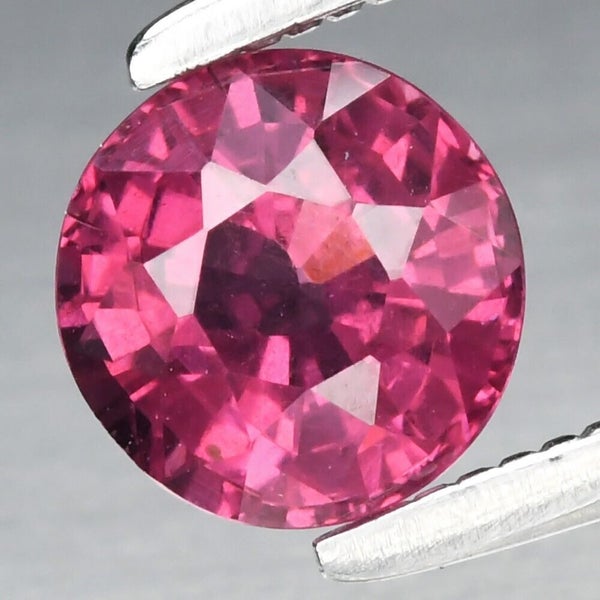 CERTIFICATE Incl.* 0.75ct SI1 Round Natural Purplish Pink Rhodolite Garnet Carousel 1