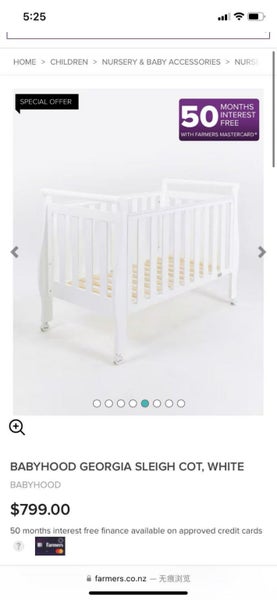 Babyhood Georgia Cot - white Carousel 2