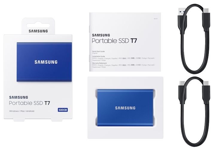 Samsung T7 Portable SSD 1TB USB 3.2 Gen2 Type C - Blue Carousel 2