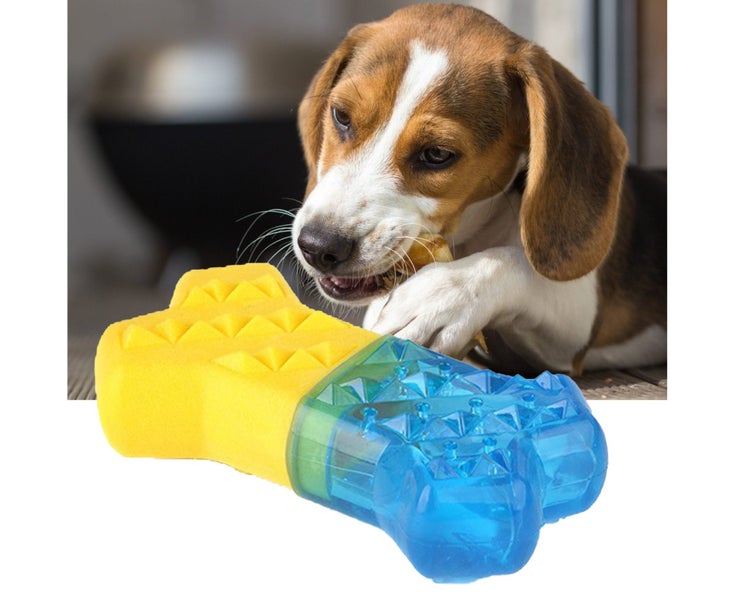 Dog Cooling Toy Heat-Relieving Bone Shape TPR Bite Resistant Pet Molar Chew Carousel 3