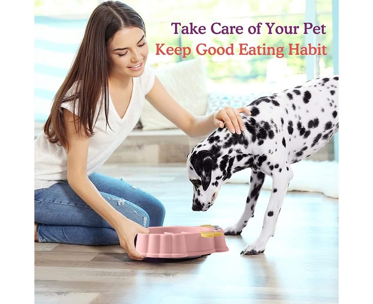 Pink Slow Feeder Bowl,Dog Slow Feeder Bowl,Cat Bowls, Healthy Eating, Slow Carousel 6