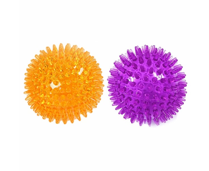Set of 2 Pcs Pet Dog Squeaky Toys Spiky Dog Balls Cleaning Teeth Chewing To Carousel 1