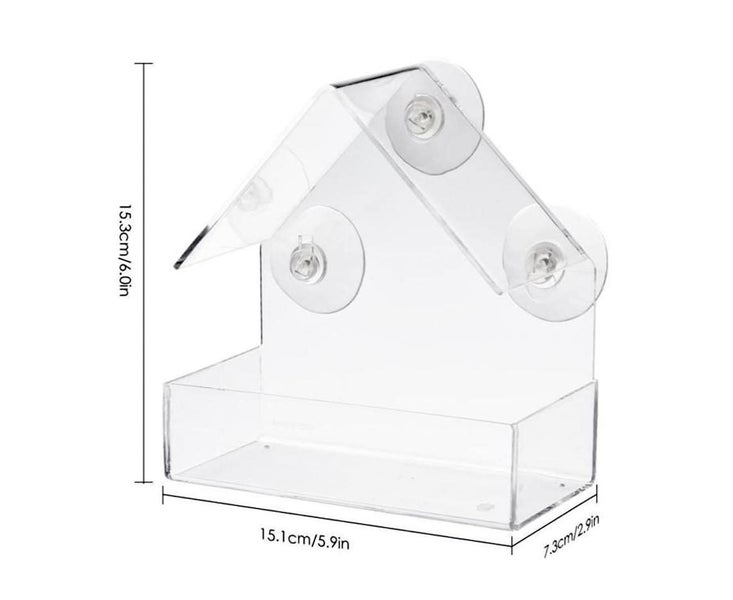 Clear Acrylic Window Bird Feeding Window Bird Feeders Clear Acrylic Glass W Carousel 2
