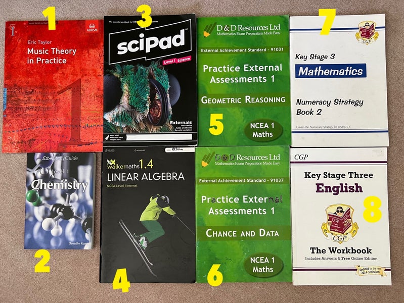 Assorted Yr 11/12/13 NCEA Lvl 1/2/3 Maths Algebra Calculus Chemistry Study Book Carousel 1