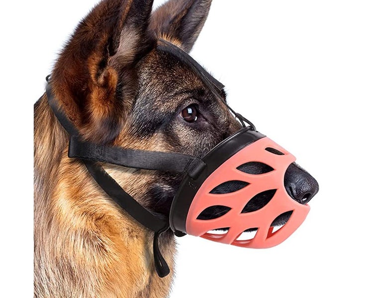 Dog Muzzle Cover, Breathable Basket Muzzles for Small, Medium, Large Dogs, Carousel 1