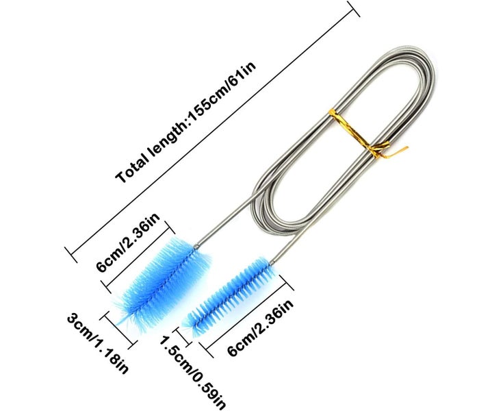 2 Pieces Blue and Yellow Aquarium Cleaning Brush Water Pipe Air Tube Hose S Carousel 2