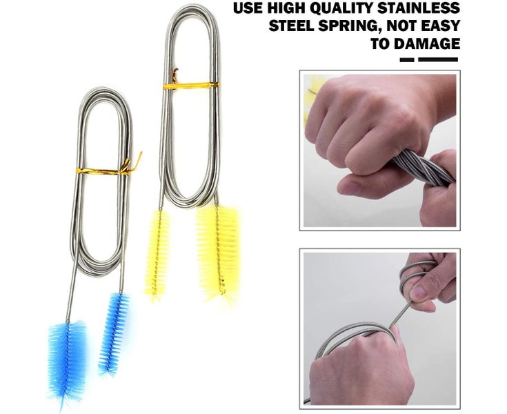 2 Pieces Blue and Yellow Aquarium Cleaning Brush Water Pipe Air Tube Hose S Carousel 7