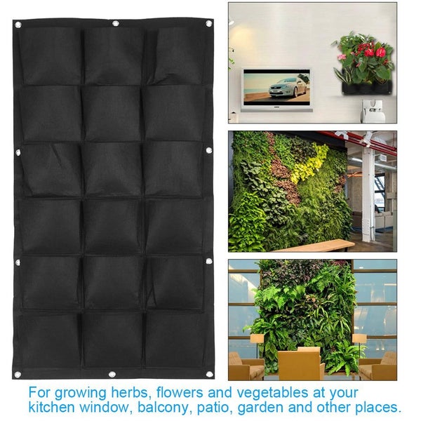 NEW 18 Pocket Vertical Greening Hanging Wall Garden Plant Grow Bag Planter Carousel 1
