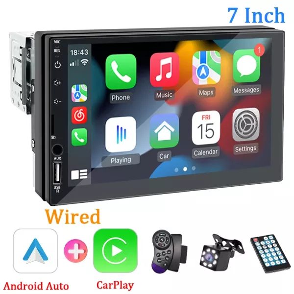 Car Radio 1 Din Carplay Android Auto Multimedia Player HD 7‘’ Touch Screen Carousel 1