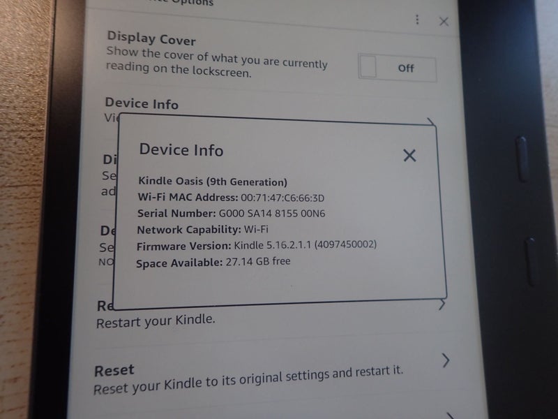 KINDLE oasis 9 9th generation ereader touch screen 70:35 Carousel 2
