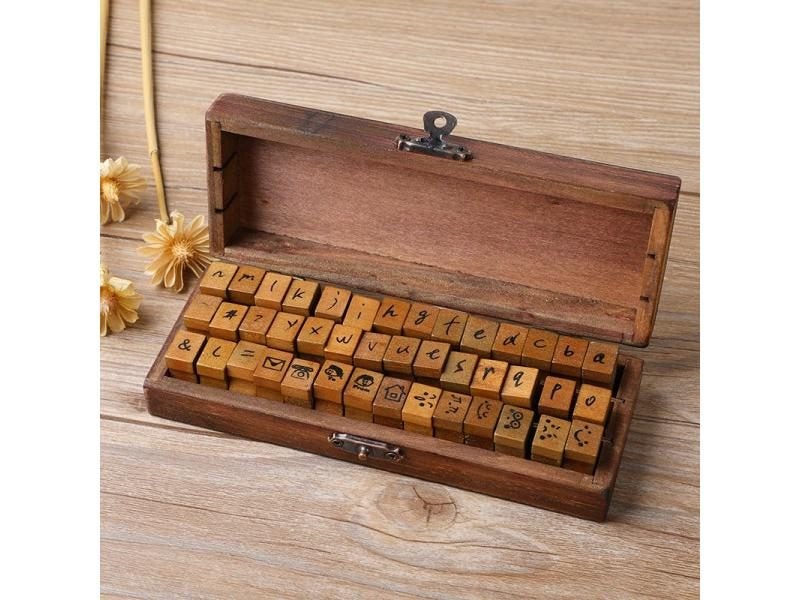 70/42/32Pcs Box DIY Decorative Seal A-Z Orthographic Alphabet Stamps Carousel 1