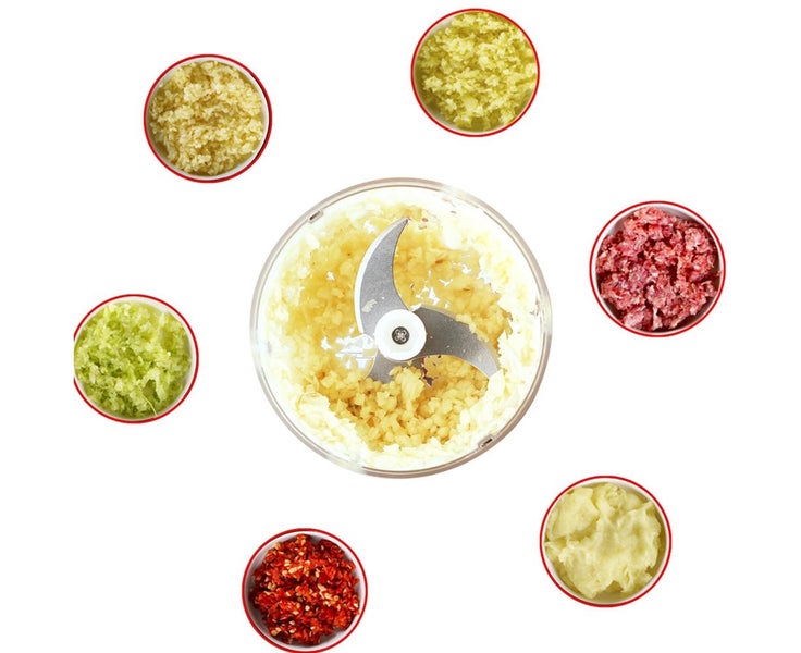 2 Pack Electric Garlic Food Chopper Vegetable Chopper Grinder Blender Crush Carousel 2