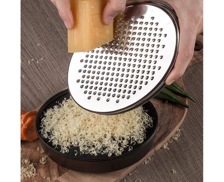 Cheese Grater With Food Storage Container And Vegetable Chopper Lid, Perfec Carousel 7