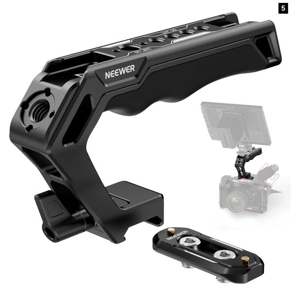 2 In 1 Camera Cage Handle With 360o Rotatable Nato Rail Clamp Versatile Video... Carousel 1