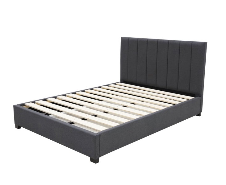 Sleepcenter Modern Headboard Bed Frame - Queen - Charcoal Carousel 1