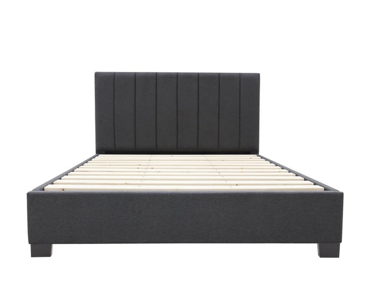 Sleepcenter Modern Headboard Bed Frame - Queen - Charcoal Carousel 2