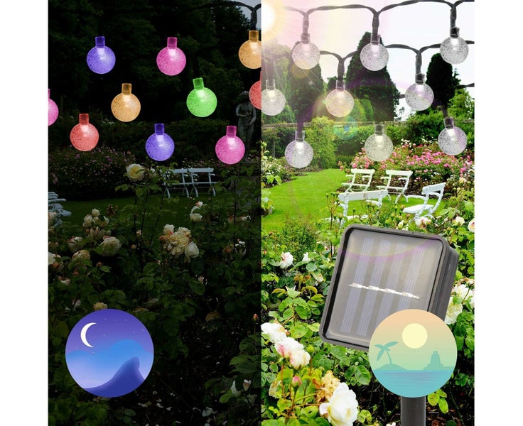 Solar Fairy Lights Outdoor, 12M 100 Led Fairy Lights Outdoor Waterproof Cry Carousel 6