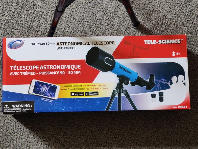 Tele-Science 90 Power 50mm Astronomical Telescope With Aluminium Tripod Carousel 2