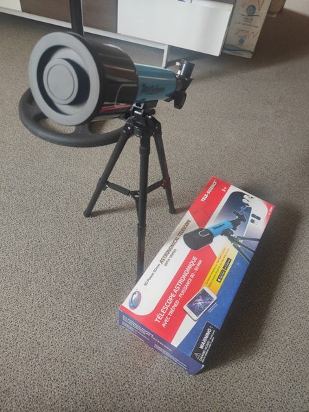 Tele-Science 90 Power 50mm Astronomical Telescope With Aluminium Tripod Carousel 1