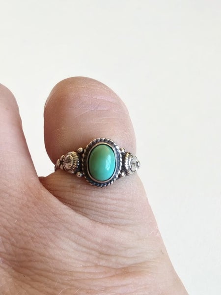 Vintage Turquoise Ring Sterling Silver Carousel 1